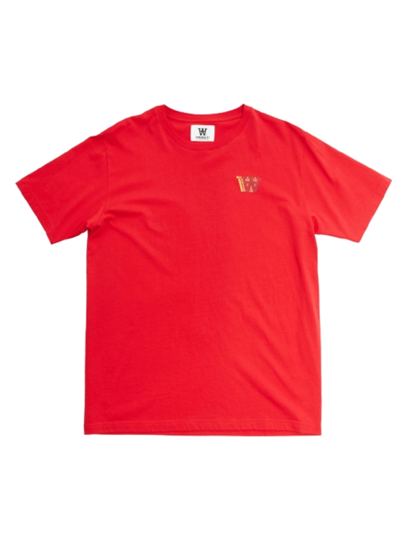 WOOD WOOD Ace Logo T-shirt - Apple Red 