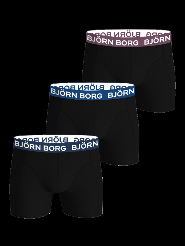 BJÖRN BORG Cotton Stretch Boxer 3-Pack - MP002 Black 