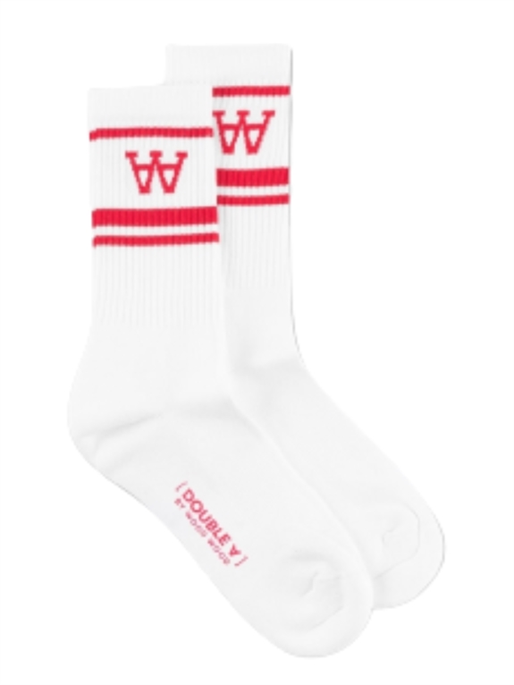 WOOD WOOD Con 2-pack socks - White/Red