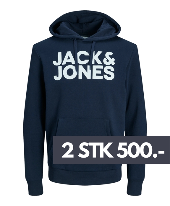 Jack & Jones Corp Logo Sweat Hoodie - Navy Blazer