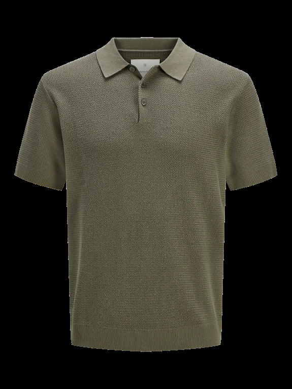 Jack & Jones Cooper Knit Polo SS - Tea Leaf