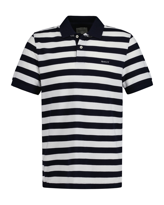 Gant Stripe SS Pique Polo t-shirt - Evening Blue