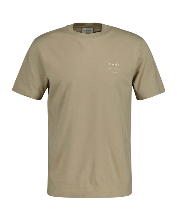 GANT Logo Script SS T-shirt - Dried Khaki