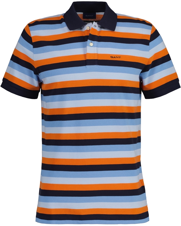 GANT Multi Stripe SS Pique Poloshirt - Multicolor