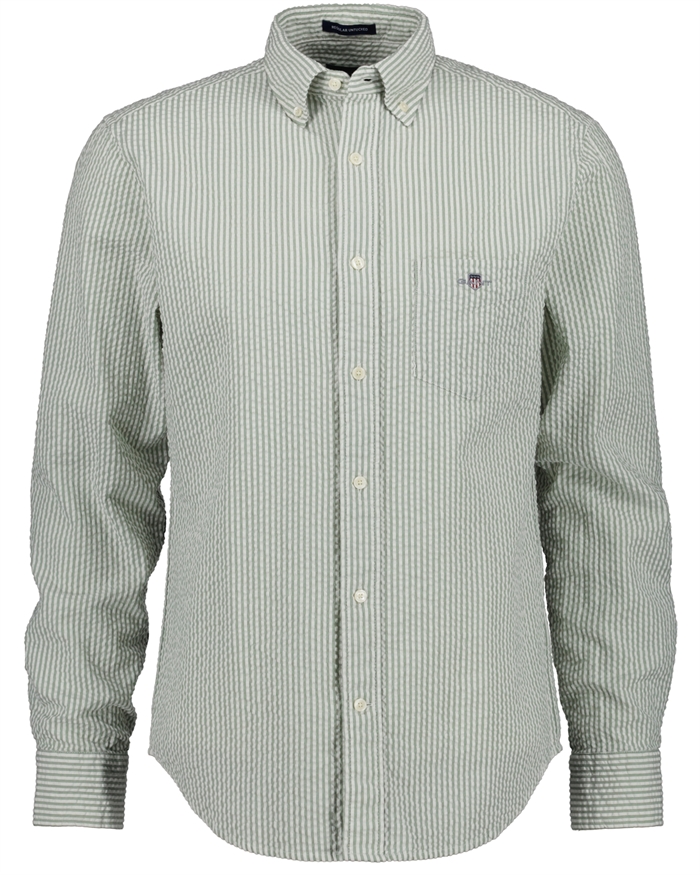 GANT Reg UT Seersucker Shirt - Kalamata Green