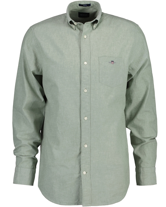 GANT Reg Cotton Linen Shirt - Kalamata Green