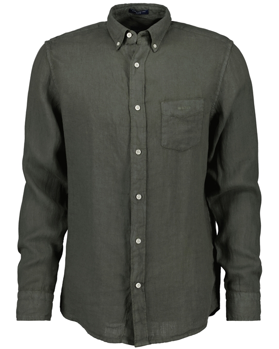 GANT Reg UT Garment Dyed Linen Shirt - Green Ash