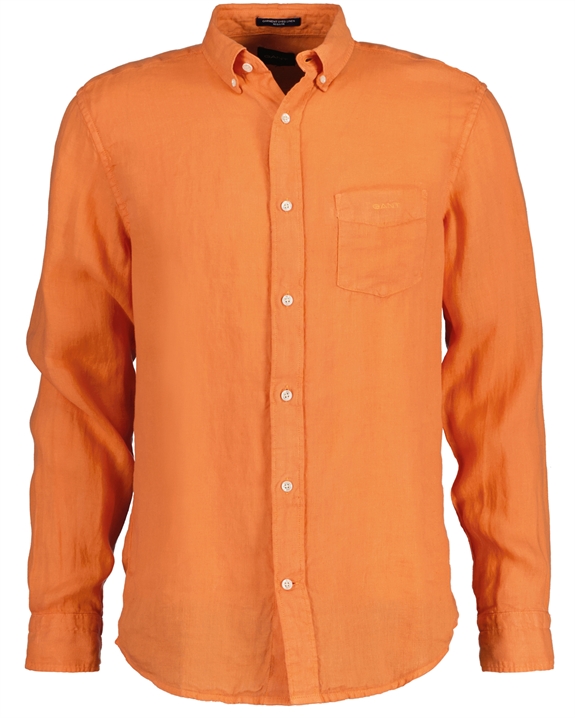 GANT Reg UT Garment Dyed Linen Shirt - Apricot Orange