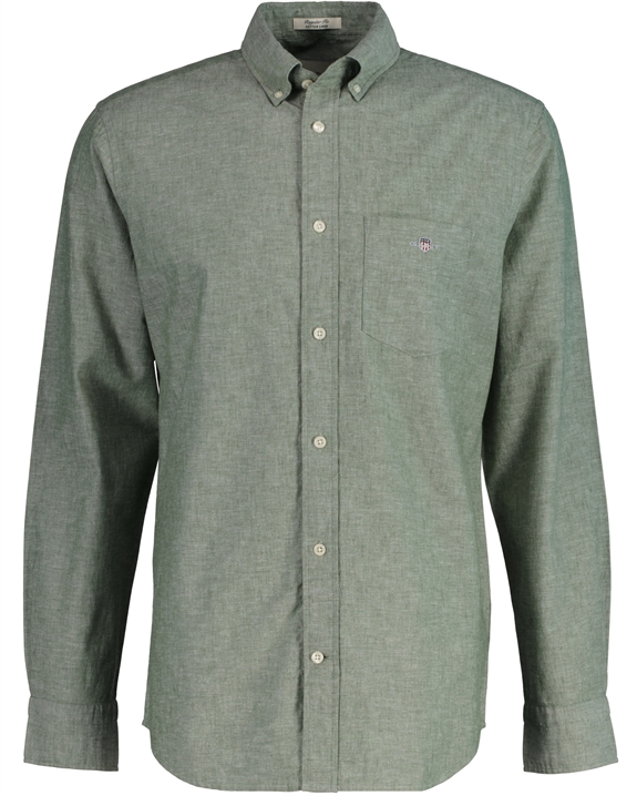 GANT Reg Cotton Linen Shirt - Pine Green