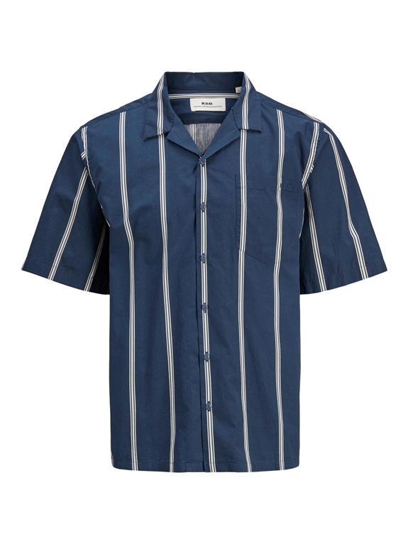 R.D.D Royal Denim Division Cain Resort Shirt SS - Navy Blazer/Oversize