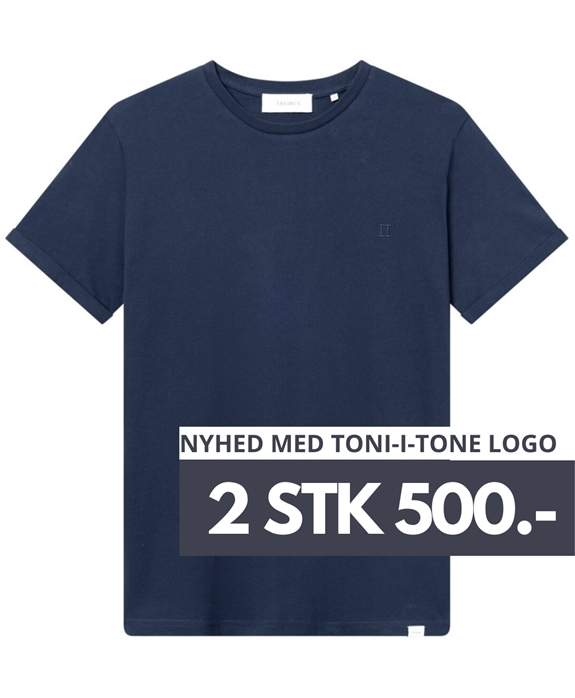 Les Deux Nørregaard Tonal T-shirt - Dark Navy