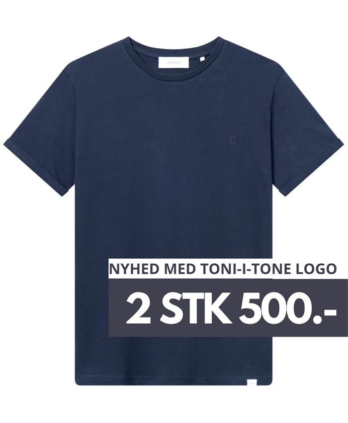 Les Deux Nørregaard Tonal T-shirt - Dark Navy