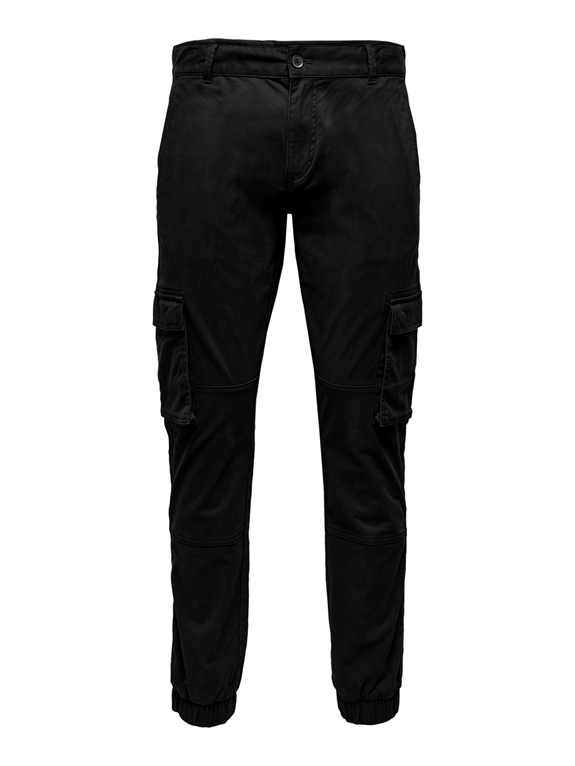 ONLY & SONS Cam Stage Cargo Cuff Pants - Black