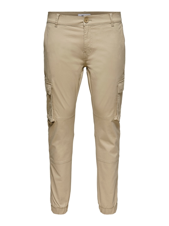 ONLY & SONS Cam Stage Cargo Cuff Pants - Chinchilla