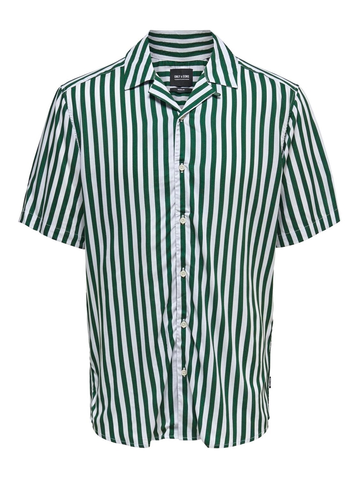 ONLY & SONS Wayne Life SS Viscose Shirt - Dark Green