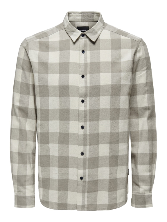 Only & Sons Gudmund LS Checked Shirt - Antique White