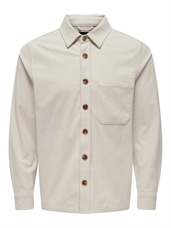 Only & Sons Tile Corduroy 0111 Shirt - Pumice Stone
