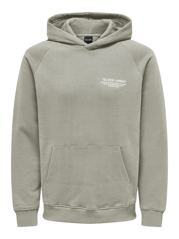 Only & Sons Brice Reg SWT Hoodie - Silver Lining