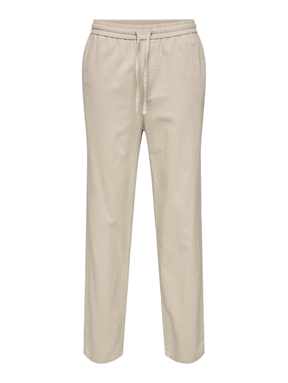 Only & Sons Linus Loose Cot Linen Pants - Silver Lining