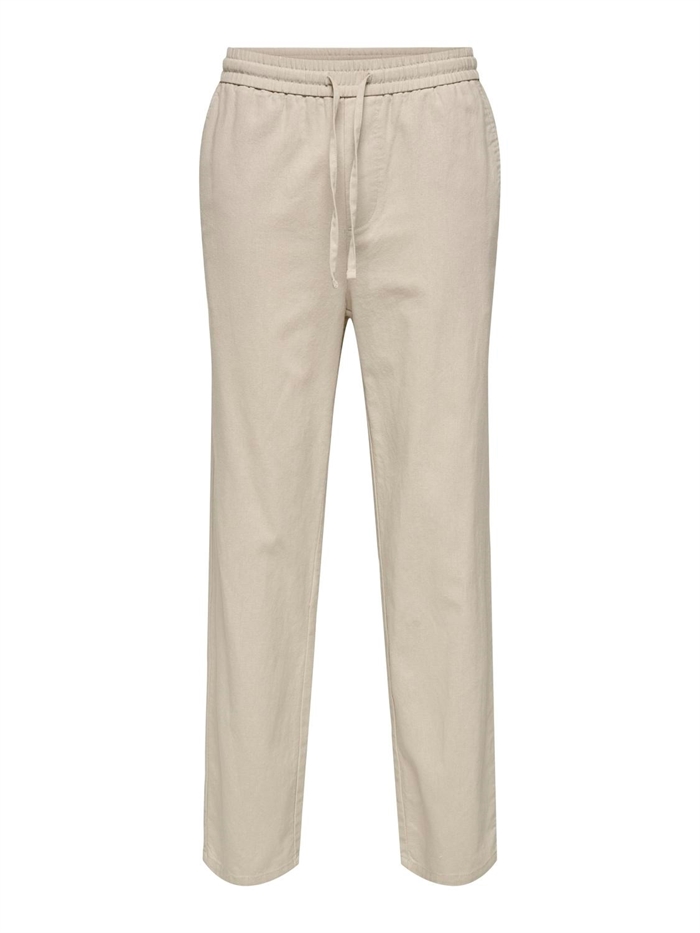 Only & Sons Linus Loose Cot Linen Pants - Silver Lining