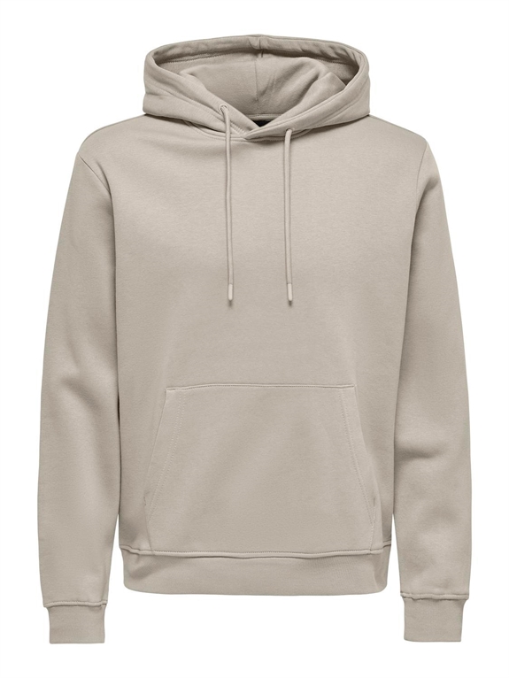 ONLY & SONS Connor Reg Sweat Hoodie - Silver Lining