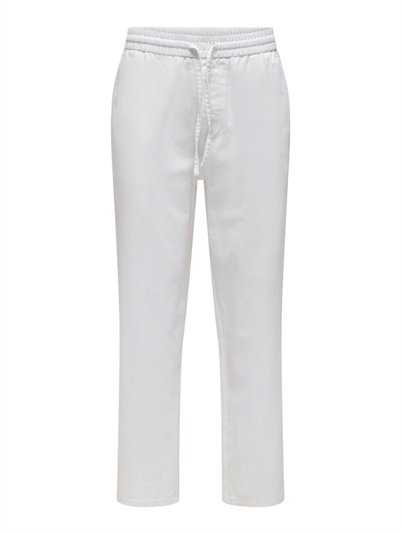 Only & Sons Linus Loose Cot Linen Pants - Bright White