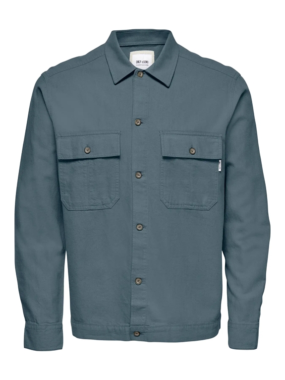 Only & Sons Kennet LS Overshirt - Stormy Weather