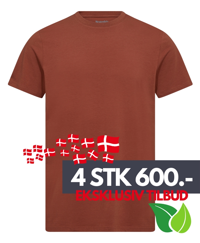 Resteröds Bambus r-neck t-shirt - Rust rød