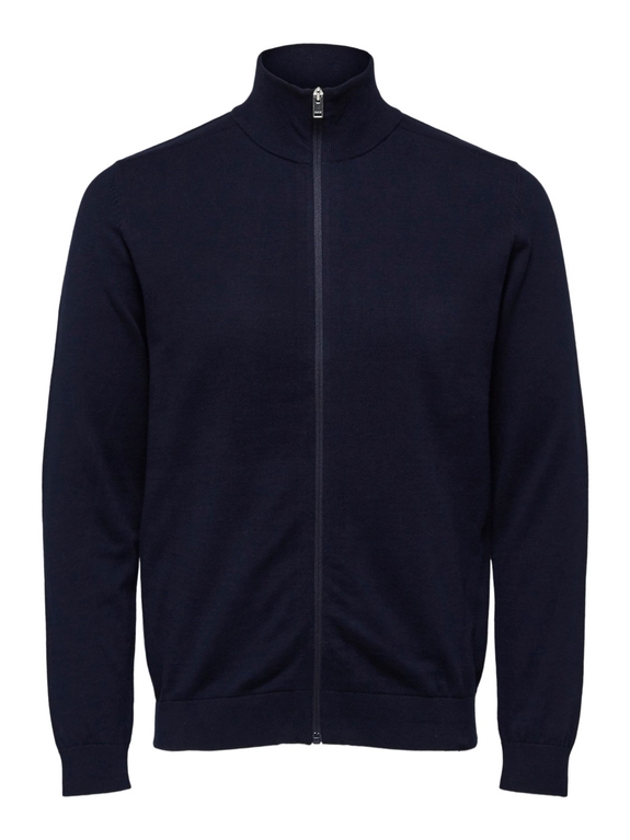 Selected Berg Full Zip Cardigan - Navy Blazer/Melange