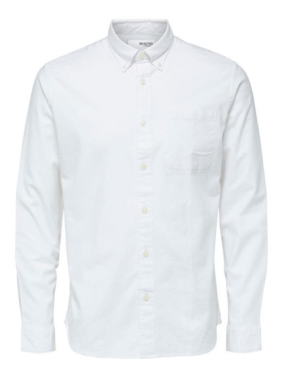 Selected Regrick-OX Flex shirt L/S - White