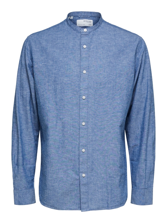 Selected Reg New Linen Shirt LS - Medium Blue Denim