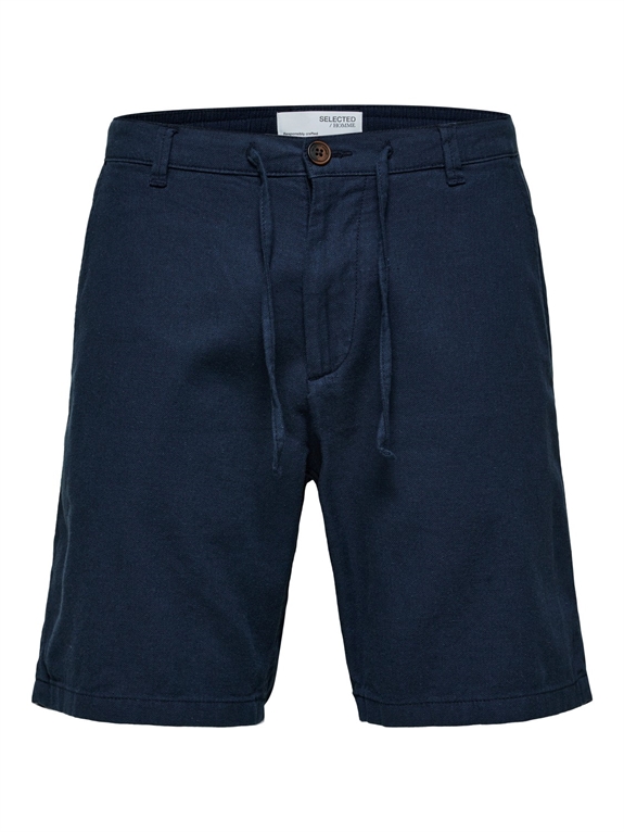 Selected Regular Brody Linen Shorts - Dark Sapphire