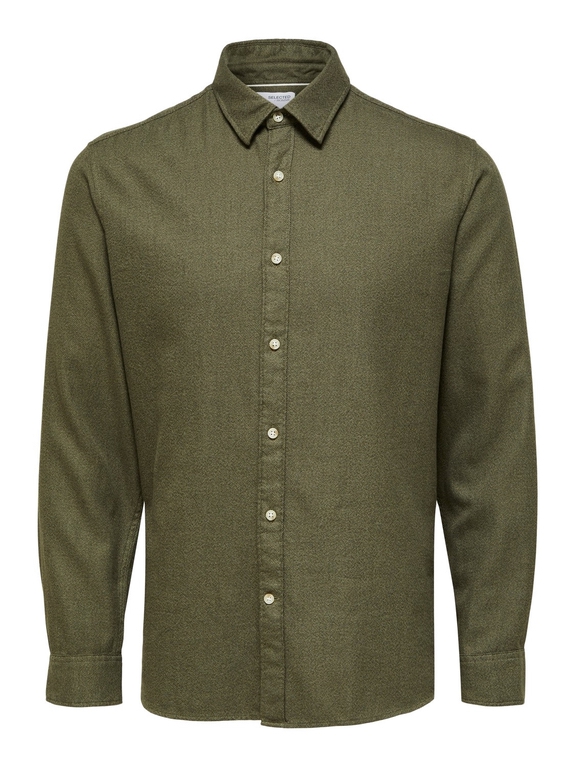Selected Slim Robin Shirt LS W Camp - Deep Lichen Green/Twisted