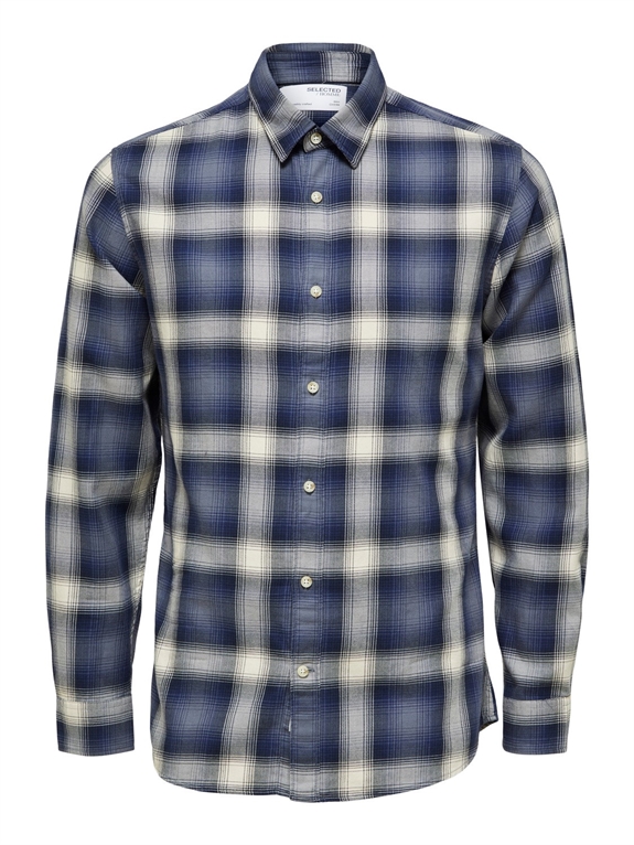 Selected Slim Robin Shirt LS W Camp - Grisaille/Multi
