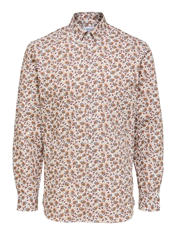 Selected Slim Hugo Shirt LS Button Down - Bright White/AOP