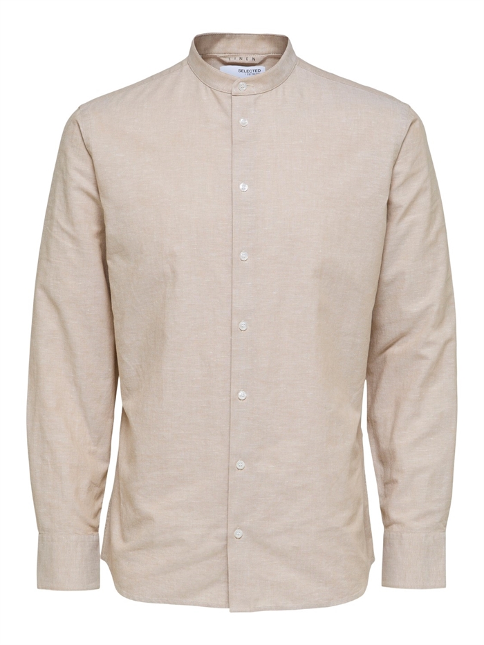 Selected Reg New Linen Shirt LS - Kelp