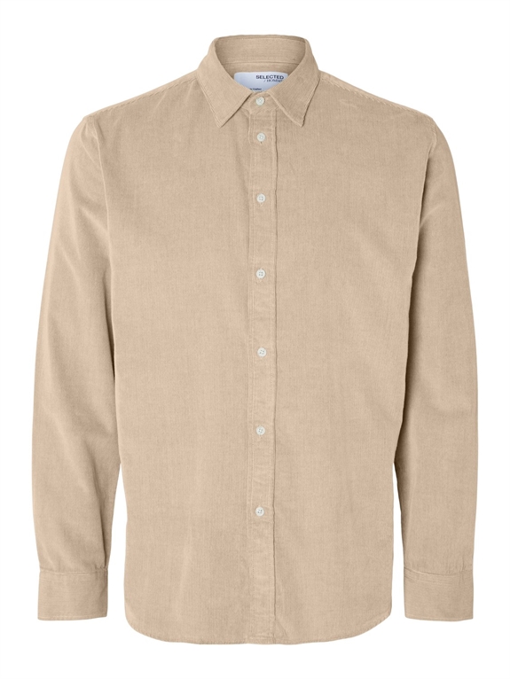 Selected Reg Owen Cord Shirt LS - Breen/Oatmeal