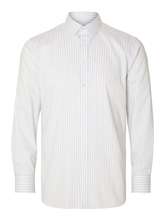 Selected Slim Soho Ethan Non-Iron shirt - Bright White/Stripes