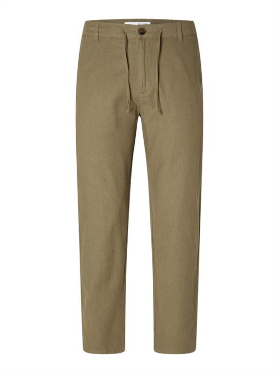 Selected Slimtape Brody Linen Pants - Burnt Olive