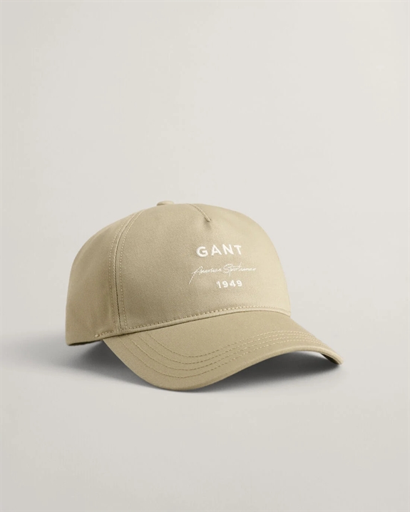 GANT Logo Script Cotton Twill Cap - Dried Khaki