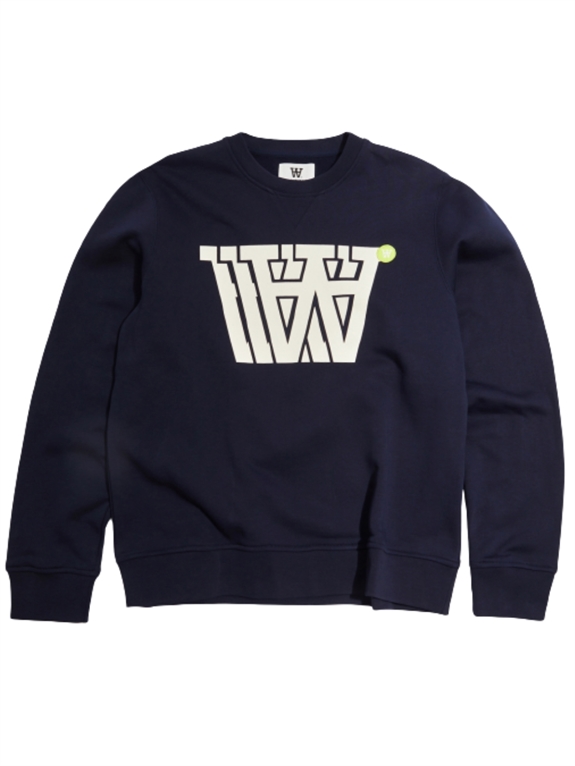WOOD WOOD Tye Badge Logo Sweatshirt - Navy