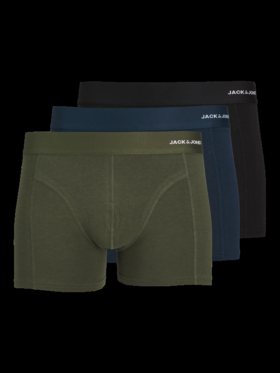 Jack & Jones Basic Bamboo Trunks 3-Pack - Forest Night(Black/Navy